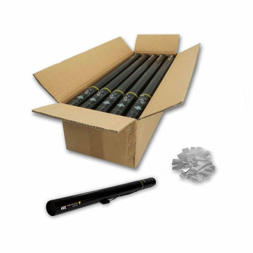 Carton (20x) 80CM Silver Metallic Confetti Electric Cannon